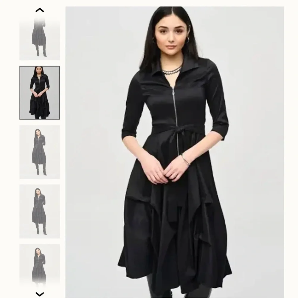 Joseph Ribkoff Black Maxi Dress with Belt - Picture 4 of 4